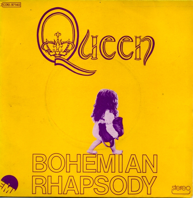 Bohemian Rhapsody / I'm In Love With My Car - EMI 2C 010-97140 FRANCE (1975) ~ Yellow cover with child