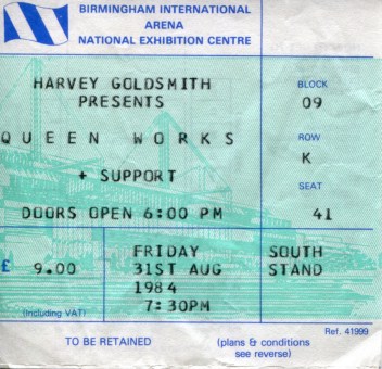 31st Augut 1984 (Birmingham Internation Arena, UK)