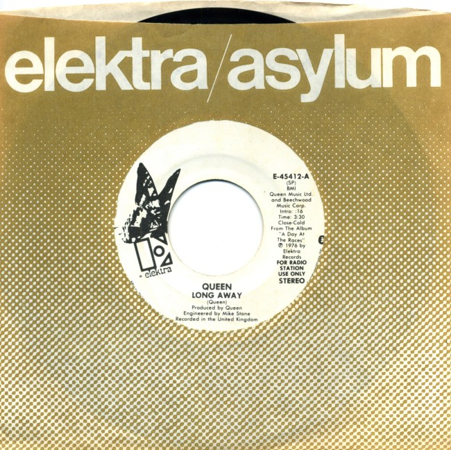 Long Away (mono) / Long Away (stereo) - ELEKTRA E-45412 USA (1977) ~ No PS. 