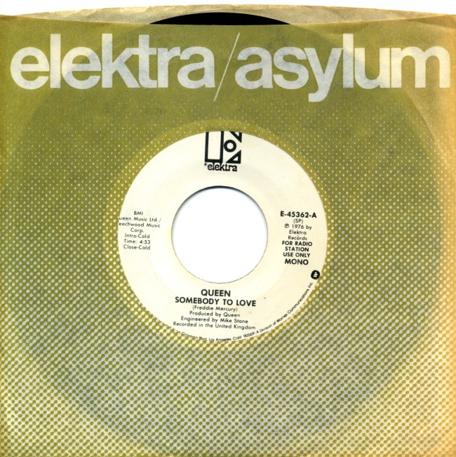 Somebody To Love (mono) / Somebody To Love (stereo) - ELEKTRA E-45362 USA (1976) ~ Radio station use only - NO PS