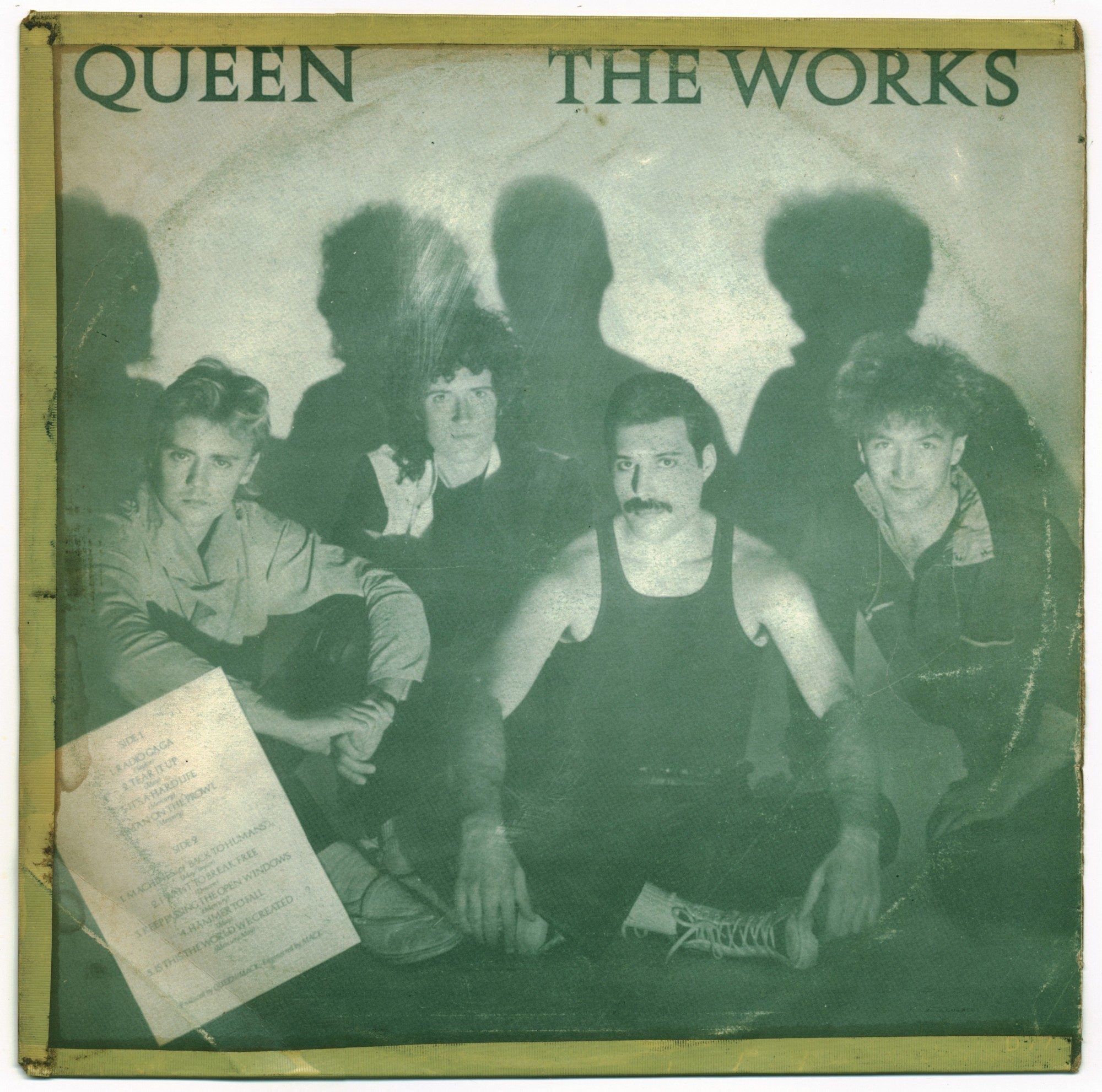 Vinyl record: The Works - HIGH STEREO LIGHT 77 SOUTH KOREA (?) ~ Green monochrome cover with trackilist on front